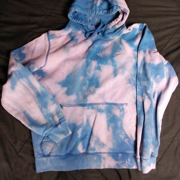 Vintage Y2K Nike Small Swoosh Reverse Dye Hoodie Sweatshirt - Picture 3 of 8